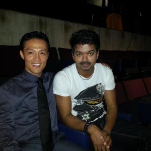 On set of Thalaivaa with actor Vijay, 14/04/13