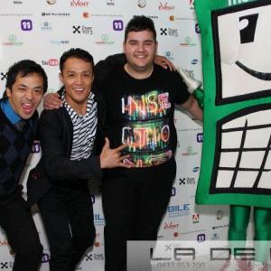 From L-R: Jonathan Chan, Khanh Trieu and Jano Toussounian @ Mobilescreenfest, Event Cinemas, George St Sydney, 26/10/11