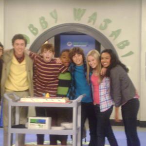 Noelani on the set with the Cast of KickinIt