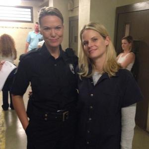 With Joelle Carter on set