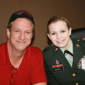 Bill Rahn and Jessica Lynch on the set of Virtuous