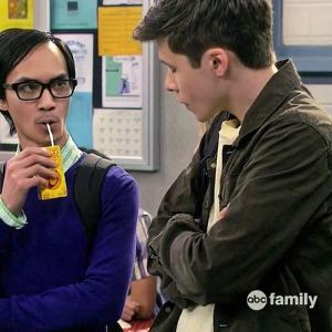 Zedrick Restauro guest stars as Preston with series regular Nick Robinson as Ryder in Melissa And Joey Accidents Will Happen