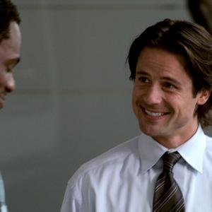 Still of Andrew Cheney and Akron Watson from Seasons Of Gray