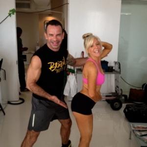 Me with the buttmaster Leandro Carvalho on the day of our infomercial shoot