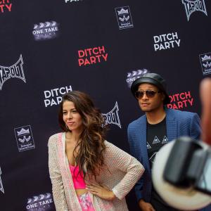 Jennifer Tapiero and Ringo strike a pose during the Ditch Party world premiere at Arclight Cinemas