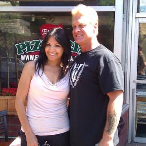 Booby Vigeant  Actress Katherine NarducciDeniros Wife in Bronx Tale The Sopranos ER etc Filming TV Pilot Show for Big Dough at Enzos Pizzeria in Westwood Ca Summertime 2011