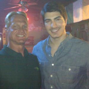 Bobby Vigeant with Brandon Routh in Rhode Island on Feature Film 