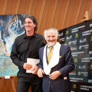 Tim Taylor with Jose Van Roy Dali at the Eiffel Tower Exposition Universelle, October 2014.