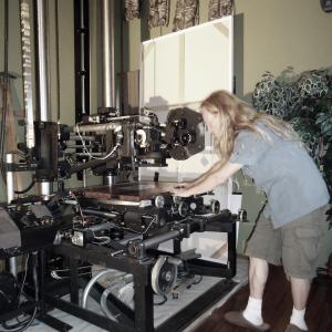 Heath & his 1969 New York model Oxberry Animation & Titles Film (rostrum) Camera, on site at Pictfire Films Studio 2007-'13. *Shot Super 35mm, reg 35mm, Super 16 & reg 16mm with variable shutter wheel. Alas.