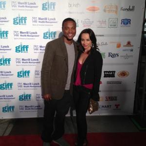 Vaughn Wilkinson and Danielle Harris on the red carpet at Gasparilla International Film Festival 2013