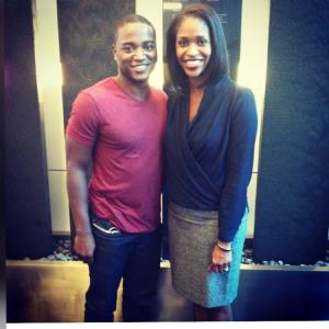 Vaughn Wilkinson with Merrin Dungey on set of Some Kind of Beautiful