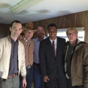 Myke Holmes Drew Waters Jason Saucier Bechir Sylvain and Michael Landon Jr on the set of The Ultimate Life 2013