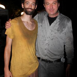 Myke Holmes and Charles Beeson on the set of Revolution (2012)