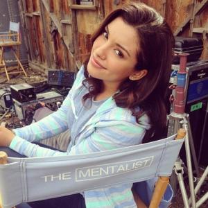 Zuleyka Silver on the set of 'The Mentalist'