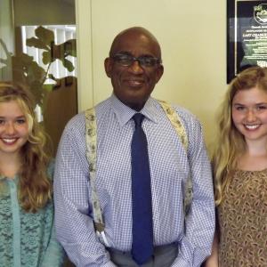 Hannah Loesch and her sister Cailin with Al Roker