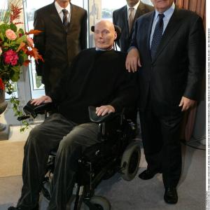 Christopher Reeve with Guenter Stampf Georg Kindel and Mikhail Gorbachev