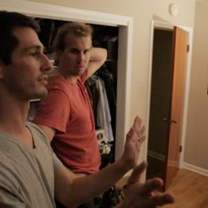 Michael B Allen and Will Bakke directing a scene of short film 20 Somethings