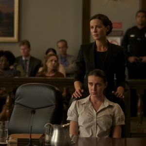 Kate Beckinsale and Anna Anissimova on the set of Trials of Cate McCall