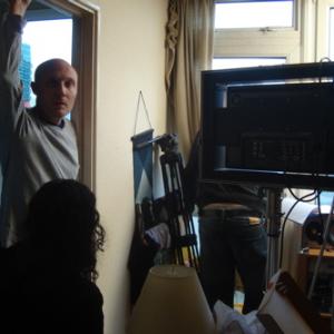 Director Michael on the set of the Fall