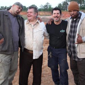 With Oscar Gale, Michael Badalucco, and Damien Moses on set in St. Francisville.