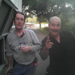 Emmitt Kane and Matt Hahn on set of Motel in Lacombe LA 2012