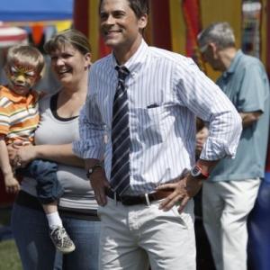 Still of Rob Lowe and Chris Traeger in Parks and Recreation (2009)