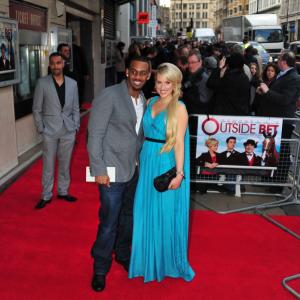Rebecca Ferdinando with actor and comedian Richard Blackwood at the premiere of Outside Bet, London