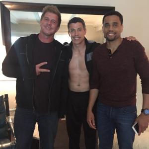 On the set of ABC series, Secrets and Lies, Season 2. Kenny Johnson, Al Coronel and Michel Ealy