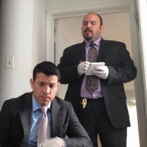 Detectives Pensiero and Vasquez examine the murder scene. La Guapa 2013