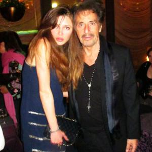 Natalie Gal pictured with Al Pacino at the NYC premiere of Al Pacinos new TV series You Dont Know Jack