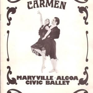 Poster for ballet Carmen in Knoxville Tennessee