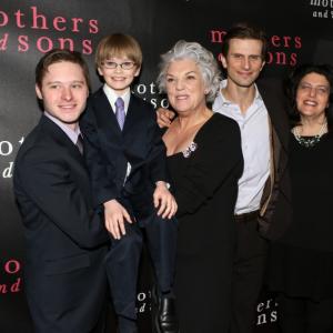 Bobby Steggert, Grayson Taylor, Tyne Daly, Fred Weller, Sheryl Kaller (cast and director of MOTHERS AND SONS on BROADWAY, opening night party at Sardi's)