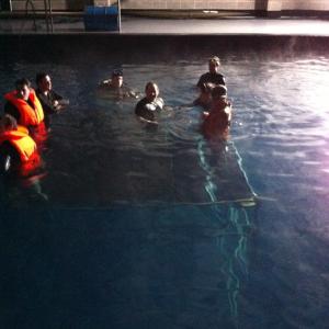 filming on the underwater stage at pinewood