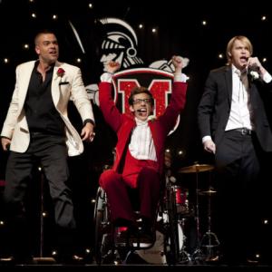 Still of Mark Salling Kevin McHale and Chord Overstreet in Glee 2009