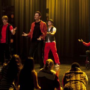Still of Cory Monteith Chord Overstreet and Blake Jenner in Glee 2009