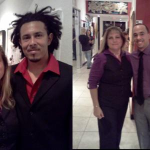Filmmaker Elizabeth Anne with B-Side Artists Germane Lemus and Chris Tobar Rodriguez (from the Documentary B-Side Artists: In The Beginning)at City Arts Factory 3rd Thursday Gallery Opening 2012, Orlando, FL