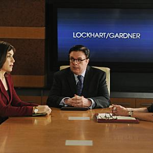 Still of Julianna Margulies, Nathan Lane and Christine Baranski in The Good Wife (2009)
