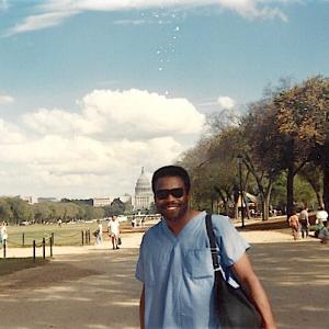 1990 Washington DC Charles Emmett on the mall in Washington DC