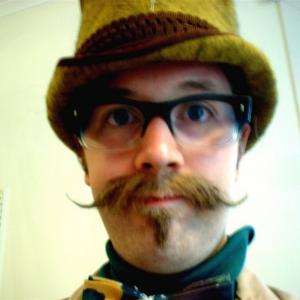Dressed (and moustached) up for a minor-minor role as a crazy professor in the Norwegian children's TV series Jubalong.