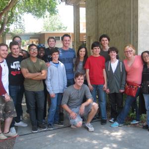 Brenden Miranda with cast & crew on the set of the feature film 