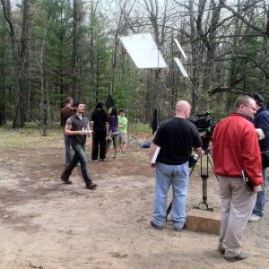 April Washko, on location filming 'Elmwood'
