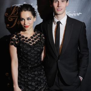 Actorscast members Emilia Clarke and Cory Michael Smith attend the Breakfast At Tiffanys Broadway Opening Night after party at The Edison Ballroom on March 20 2013 in New York City