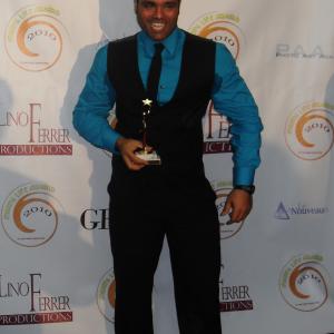 MIGUEL SAHID won the award of the Best Play of The year with Bodas de Sangre, stage presentation where he direct and act.