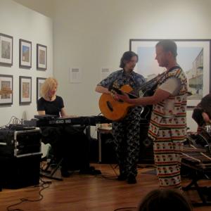 Wontanara performs with filmmakers Mary Grandelis and Dave Davis at the premiere of 