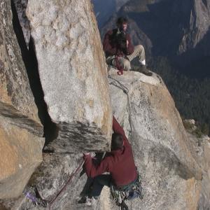 Dave Davis filming Aaron Jones at the top of El Capitan for the documentary El Cap Report