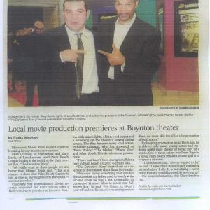 Mike Guzman and Indie Film Director/Producer Gary Davis in Sun Sentinel Newspaper