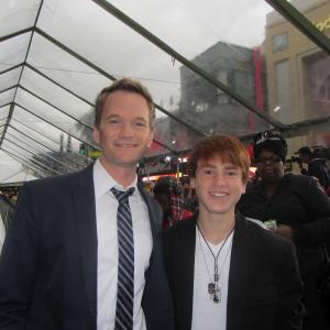 Justin Tinucci with Neil Patrick Harris at the premiere of The Muppets November 12 2011 at the El Capitan Theatre, Hollywood.