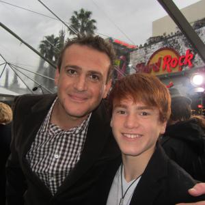 Justin Tinucci with Jason Segal at the premiere of The Muppets November 12 2011 at the El Capitan Theatre Hollywood