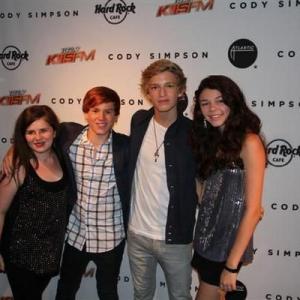 Cody Simpson CD release party Hard Rock Cafe September 19th 2011 Justin Tinucci Bryce Hitchcock Cody Simpson Lauren Dair Owens