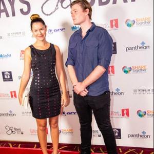 Nathan Clarkson and Rachael Lee at premier for film 8 Days